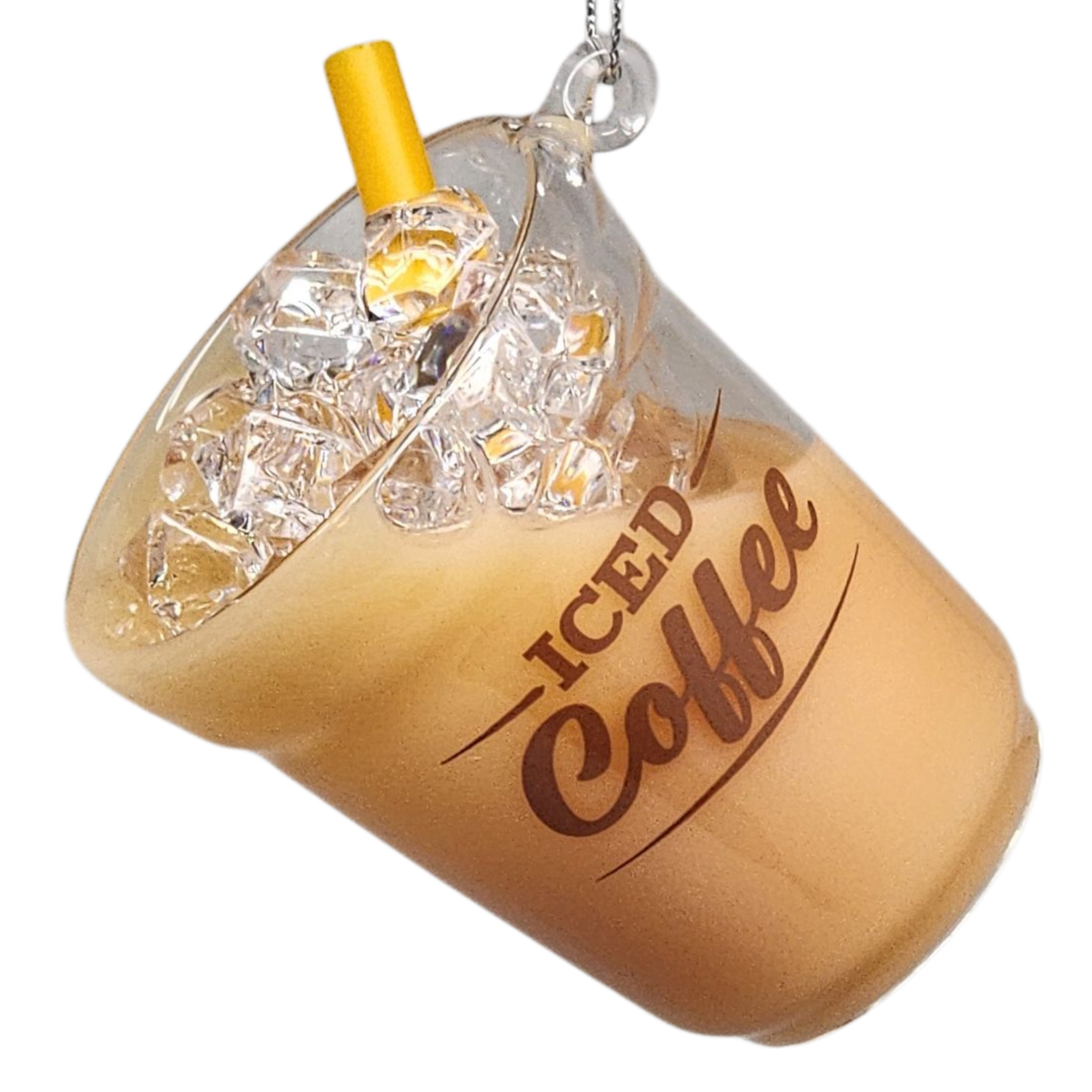 Liquid-Filled Glass Iced Coffee Ornament
